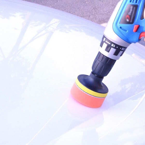 Multipurpose Drill Brush Scrubber Cleaning Set for Car Wheels, Car Seats, Car Carpet Medium Stiff Brushes, Car Wave Polishing Sponge, Wheels Tiles Hubs Care Power Cone Buffing Sponge, 9PCS/Set