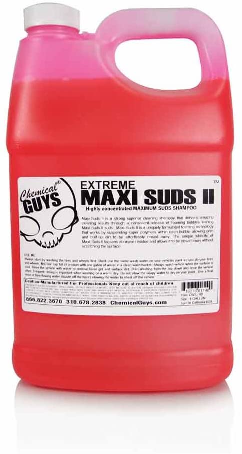 Chemical Guys CWS_101 Maxi-Suds II Super Suds Car Wash Soap and Shampoo, Cherry Scent (1 Gal)