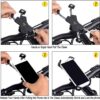 visnfa New Bike Phone Mount with Stainless Steel Clamp Arms Anti Shake and Stable 360° Rotation Bike Accessories/Bike Phone Holder for Any Smartphones GPS Other Devices Between 4 and 7 inches