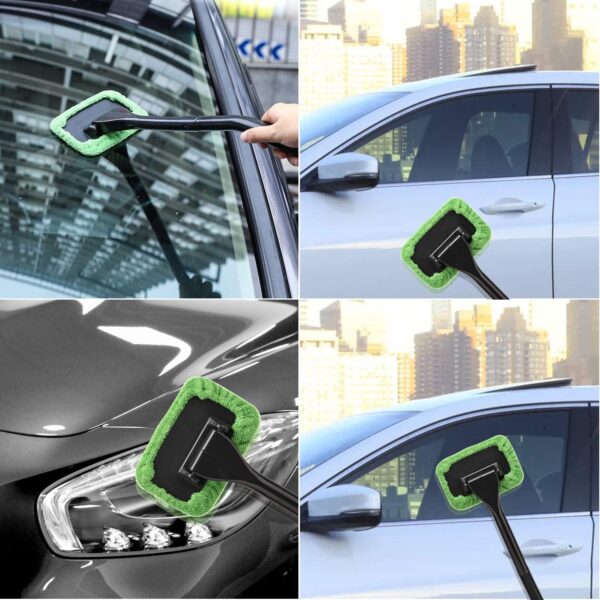 XINDELL Window Windshield Cleaning Tool Microfiber Cloth Car Cleanser Brush with Detachable Handle Auto Inside Glass Wiper Interior Accessories Car Cleaning Kit