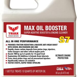 Triax S7 MAX Oil Booster - Engine Sludge Cleaner, TBN Booster, Friction Modifier, Viscosity Stabilizer, Oxidation Inhibitor - All in One. (16 oz)