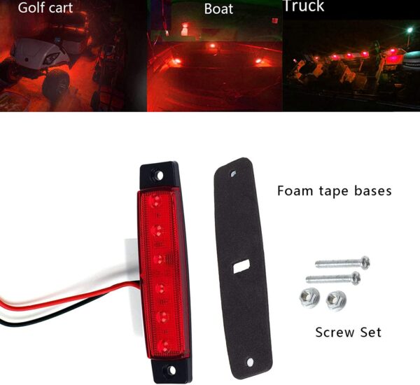 NBWDY 10 Pcs Waterproof 3.8" Sealed Red LED Marker /Rock/Wheel/Underglow Light Kits for Jeep,Snowmobile,Truck,Golf Cart,Lorry,RV,Camper, Cab,RV,SUV, HGV,Offroad (Red)