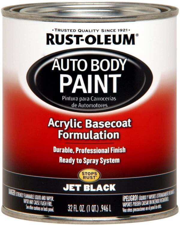 Rust-Oleum Automotive 253500 32-Ounce Autobody Paint Quart, Jet Black