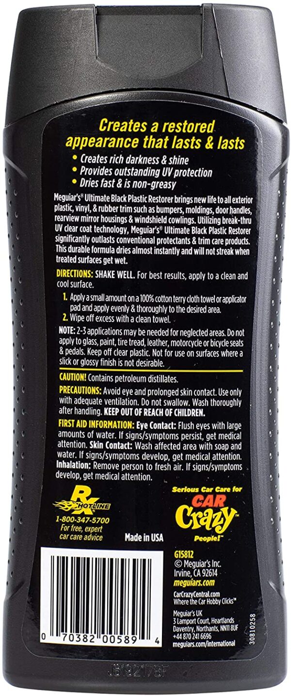 MEGUIAR'S G15812 Plastic Restorer Black 12 oz.