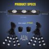 Nilight - TR-08 8PCS 24LED Rock Light for Cargo Truck Pickup Bed Off Road Under Car Side Marker LED Rock Lighting Kit w/Switch White, 2 Years Warranty