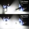 SOCAL-LED Lighting 2x 4S H13 9008 Hi/Lo Headlight Bulbs LED Conversion Kit 80W 8000LM COB LED Bulb, 6000K Crystal White, 4-Sided Light