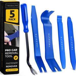 Tresalto Auto Trim Removal Tool Set [Non Marring and No Scratch] Auto Trim Kit for Easy Removal of Car Door Panels, Fasteners, Molding, Dashboards and Wheel Hubs, 5 PCS