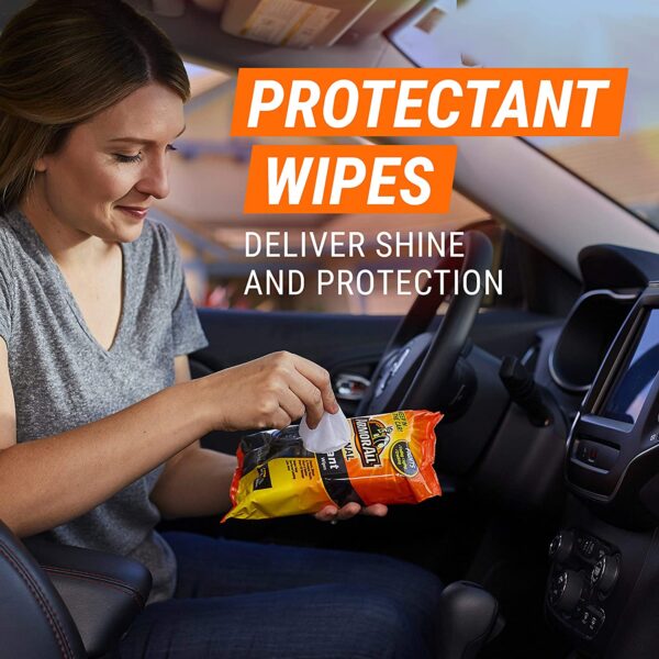Armor All Car Interior Cleaner Wipes for Dirt & Dust - Protectant for Cars & Truck & Motorcycle, 60 Count, 19265