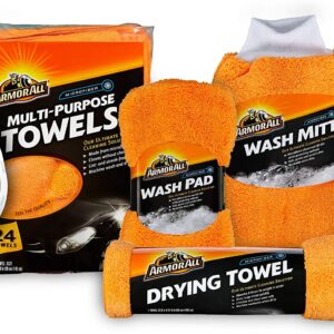 Armor All Microfiber Car Cleaning Towels Kit, Cleaner for Bugs, Dirt & Dust, For Cars & Truck & Motorcycle, Includes 29 pieces, 19121